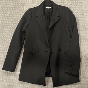 GOOD AMERICAN WOMEN’S NWT SCUBA 2.O  DBL STRETCH OVERSIZED BLACK  BLAZER SZ 2